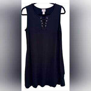 Chico's Black Lace-Up Mini Dress